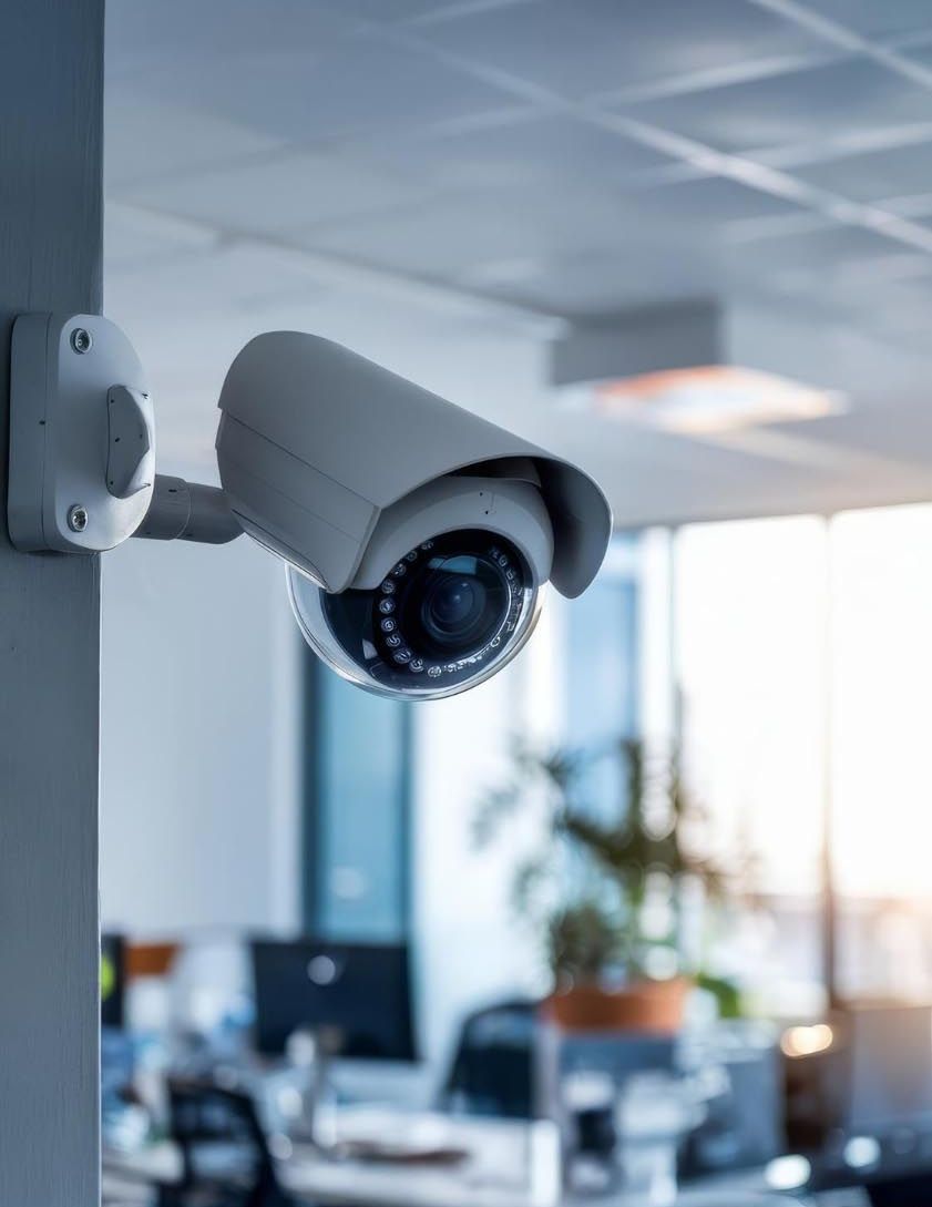 Overvåkningskamera på vegg